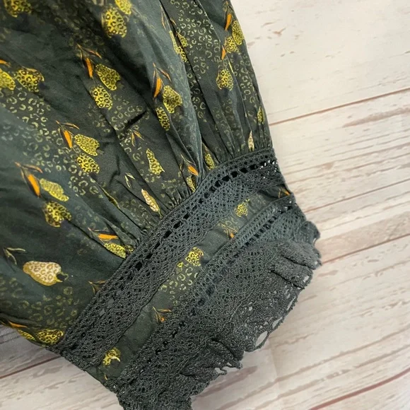 Anthropologie Farm Rio Military Cashew Crochet Shift Dress New! - Picture 5 of 10